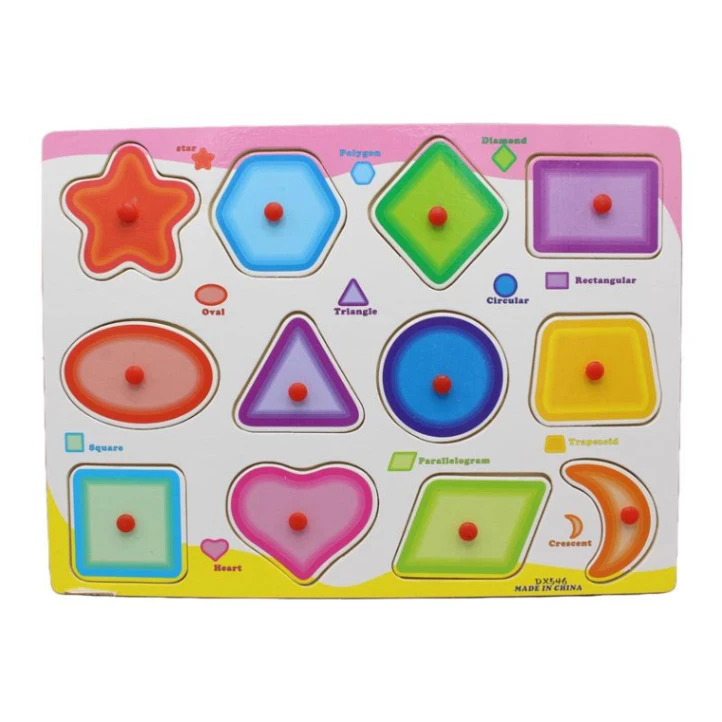 Montessori Shapes Wooden Peg Puzzle Board Educational Smart Toy For Children - Puzzle Toy For Kids 2