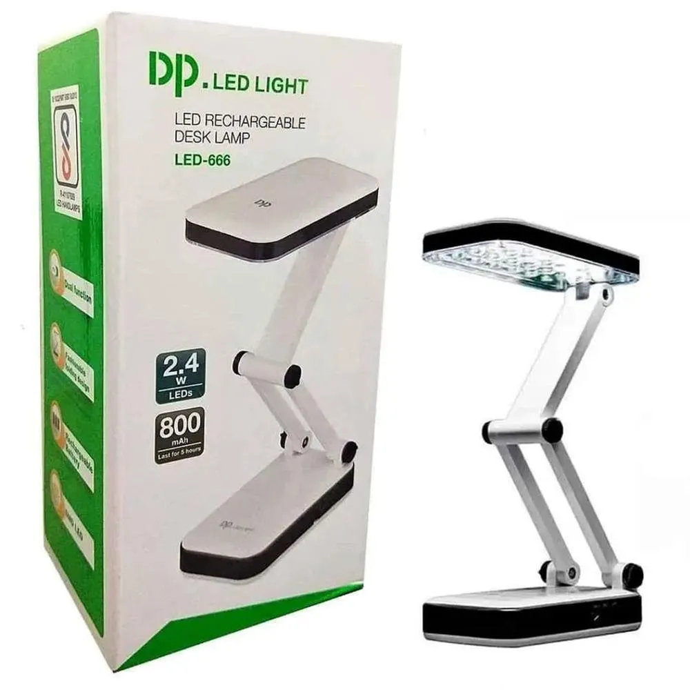 DP LED Table Lamp Rechargeable Desk Lamp for Study LED Bedroom Lamp LED-666