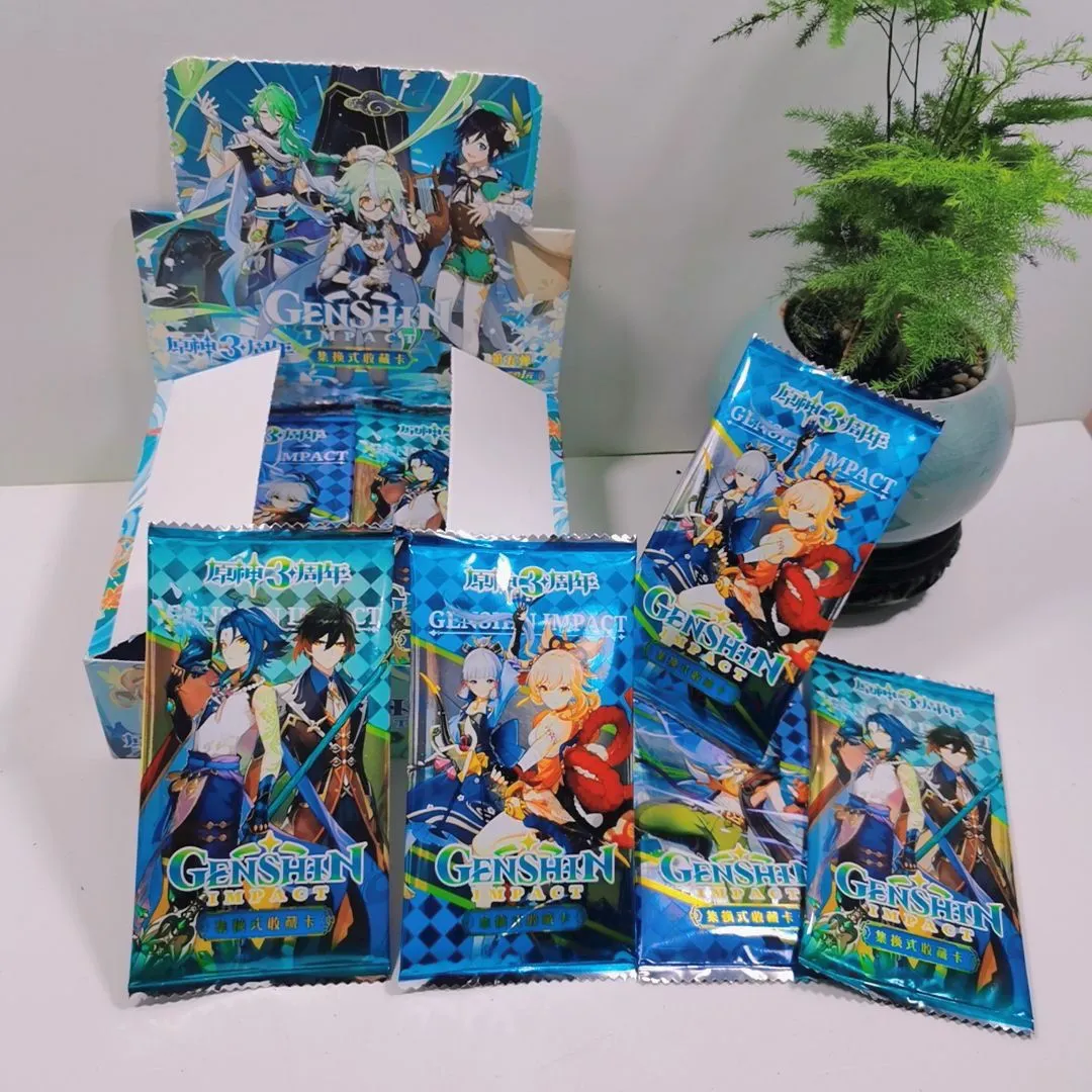Genshin Impact TCG Trading Card Game English Version Rare Collectibles Kids Gift Toy Holo Lamination Anime Cards 3