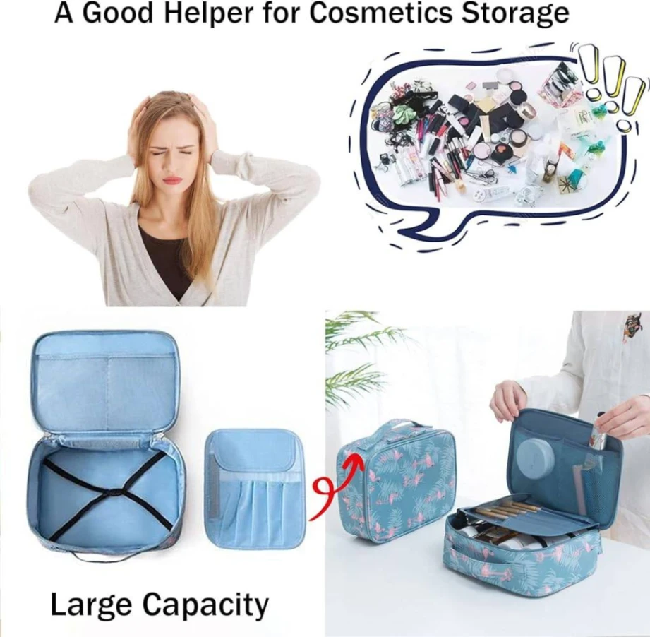 Women&#x27;s Makeup Bag, Portable Cosmetic Travel Bag, Makeup Organizer Bag 3