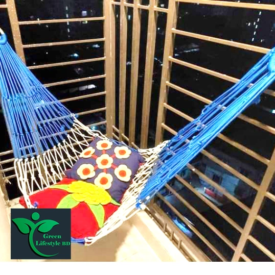 Handmade Dolna&#x2F;hammock It is more than 7 feet long the capacity is more than 80kg and the material is nylon and high-quality yarn. 3