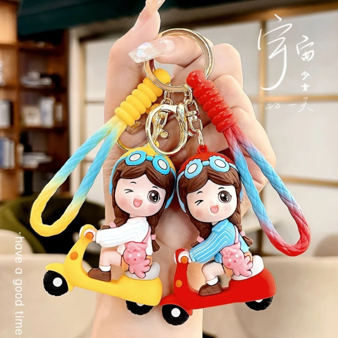 Bike Girl Boutique Keychain Pendant Keyring Bag Gift Rantai Kunci Kids Girls Boys -  Kawaii Cute Large Soft Silicone Cartoon Keychain 3