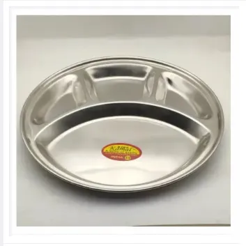 Divided Plate/ Stainless Steel Plate/ Divided Plate 4 Section -(Diameter-27cm 4