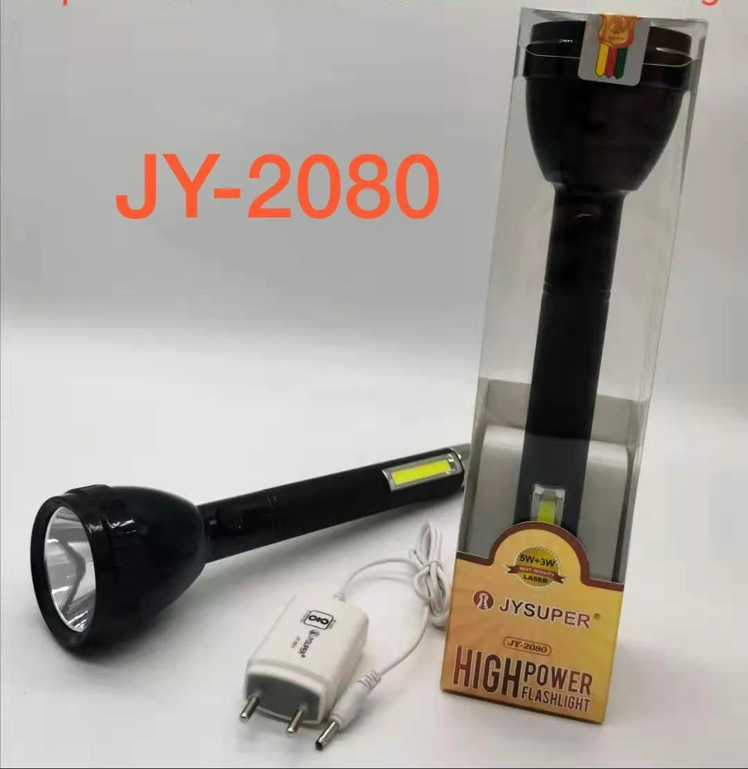 Image of Jysuper Jy-2080 High Power Flashlight Super Bright Torch Light 5W+3W Led Spotlight Cob Rechargeable 2400Mah Battery