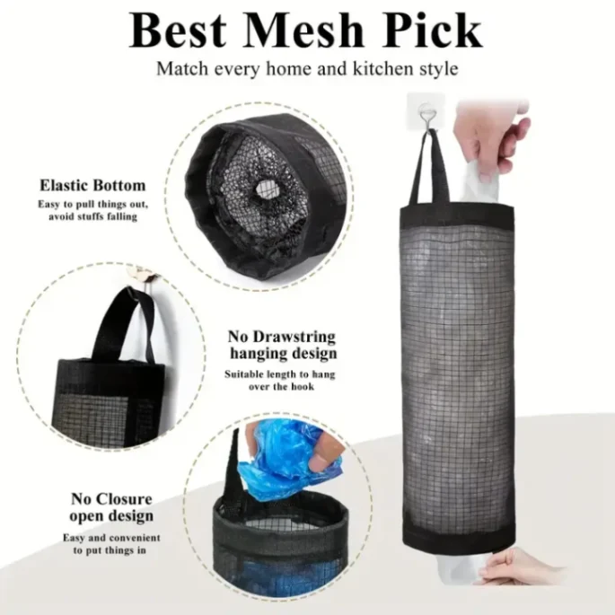 Kitchen Plastic Trash Bag Holder, Grocery Bag Holder, Trash Bags Holder 6