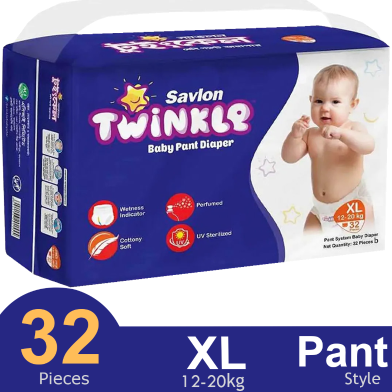 Savlon Twinkle Baby Pants Diaper (12-20Kg) - XL 32pcs 2