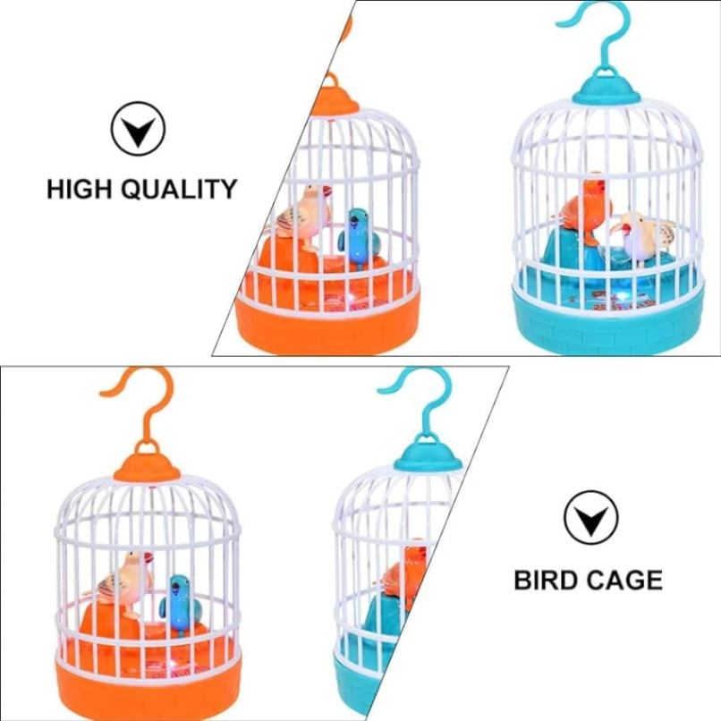 Talking bird, Bird Singing Toys, Mini Voice Control Induction Small Bird Cage Toys 4