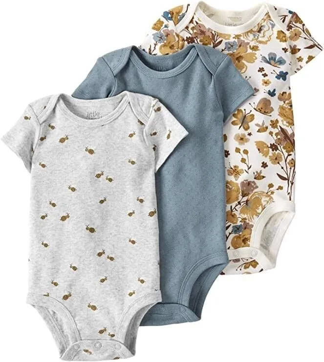 Assorted 3 piece set half Sleeve Baby Keeper Romper Bodysuit onesie premature Newborn to 36 Months Premium Cotton Comfort for Baby Boys & Girls newborn dress gift set unique baby dress  romper for baby boy ramper baby girl summer Half Sleeve Baby Romper 7