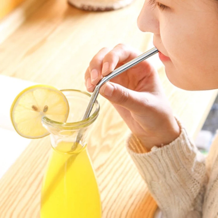 4 Pcs Reusable Stainless Steel Drinking Straw with Cleaner Brush 3