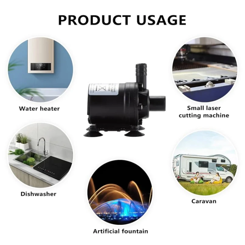 12 Volt DC Solar Powered Brushless shafi water pump 300L&#x2F;H Fish Pond Aquarium Smooth Operation 7