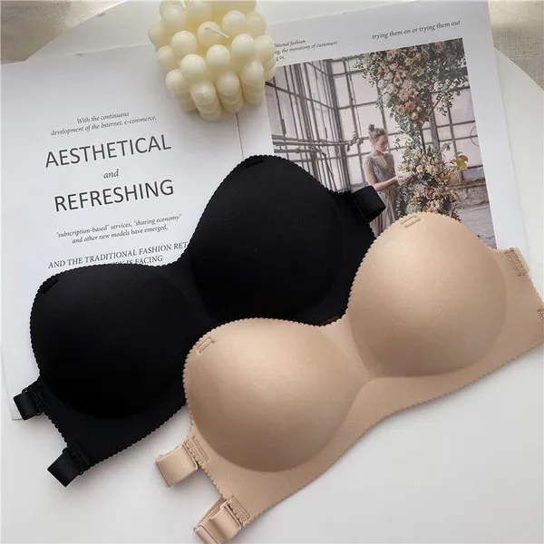 Sexy Strapless Seamless Bra Push Up Bra Backless Strap with Foam Wireless Bralette 2