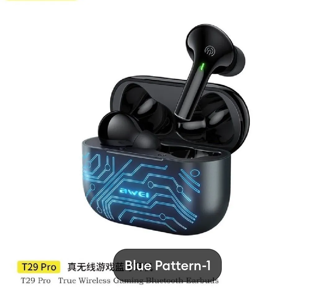 Awei T29 Pro True Wireless Games Earbuds With Dynamic Color Changing Charging Case 1