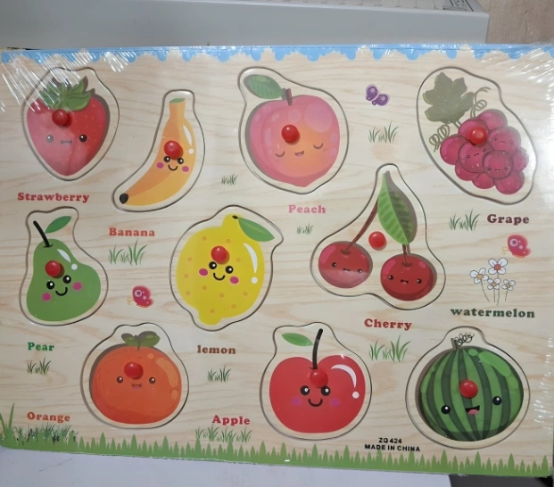 Wooden Fruit Puzzle Set – Montessori Educational Toy for Toddlers &amp; Kids 3