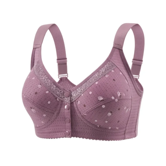Front Button Bra, Nursing Bra, Front Closure Bra, Women Yoga Sports Bra, Pure Cotton Ultra Soft Bra good quality 1 PCS  random colour 3