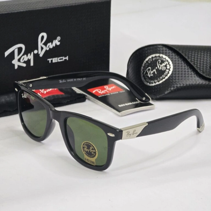 Ray-Ban RB-2157 black green Lens premium quality sunglass for men 3