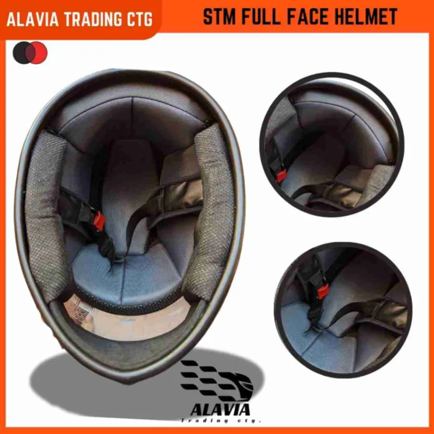 STM Full Face Black & Red STM Graphics Unisex Motorcycle Helmet 6