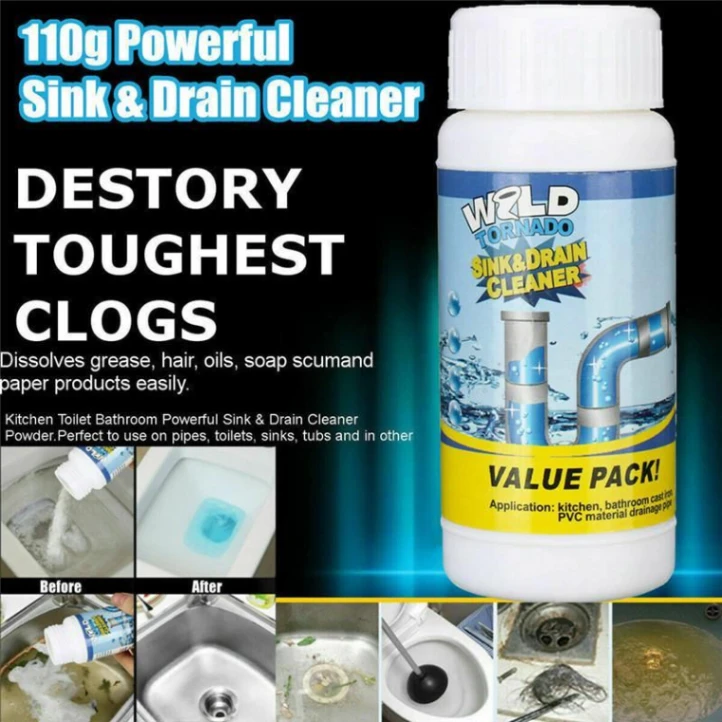 Powerful Sink Drain Cleaner Portable Powder Cleaning Tool Super Clog Remover 2