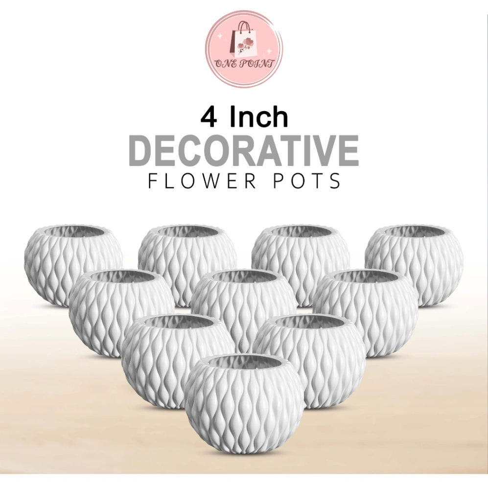 4 Inch Decorative Flower Pot - 10 Pcs 3