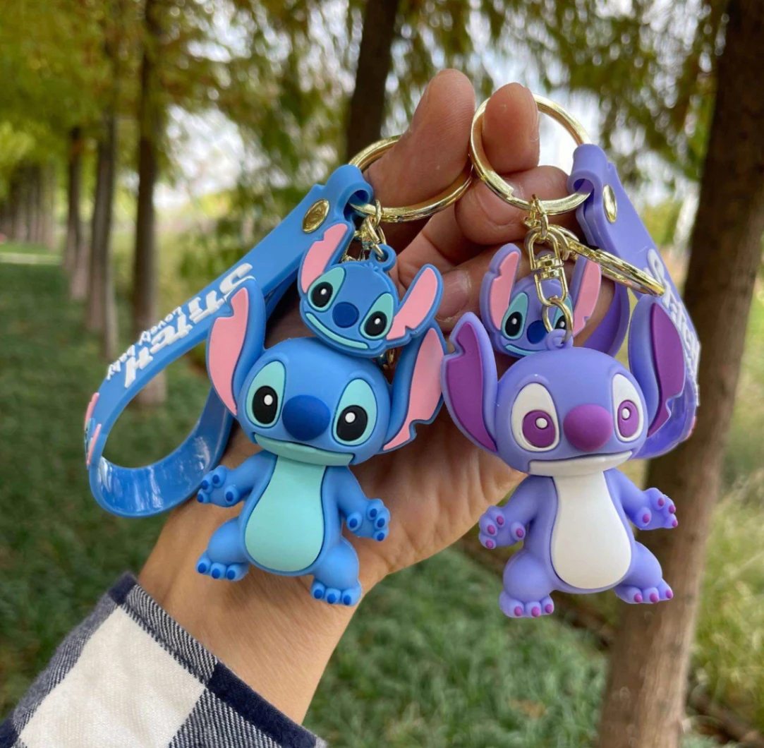 Stitch Keychain Pendant Keyring Bag Gift Rantai Kunci Kids Girls Boys - Lilo &amp; Stich Keychain Kawaii Cute Large Soft Silicone Cartoon 4