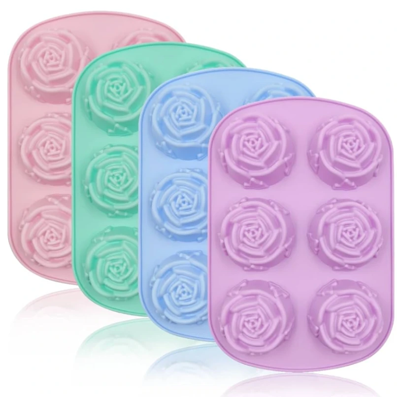 Soap Silicone Rose Design Mold (6 Cavity 4