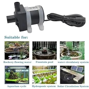 12 Volt DC Solar Powered Brushless shafi water pump 300L&#x2F;H Fish Pond Aquarium Smooth Operation 6