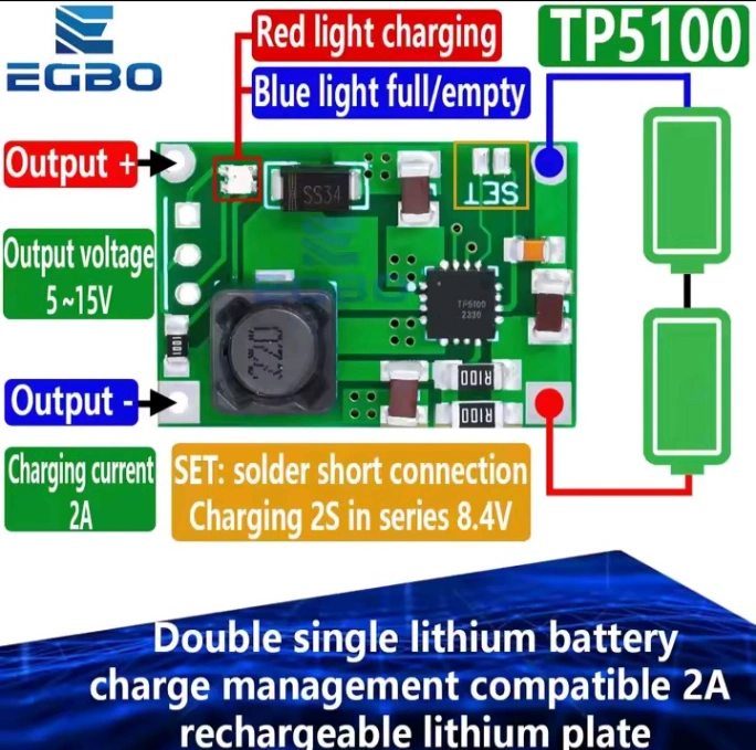 TP5100 2A Lithium Battery Charging Module 1 pcs 2