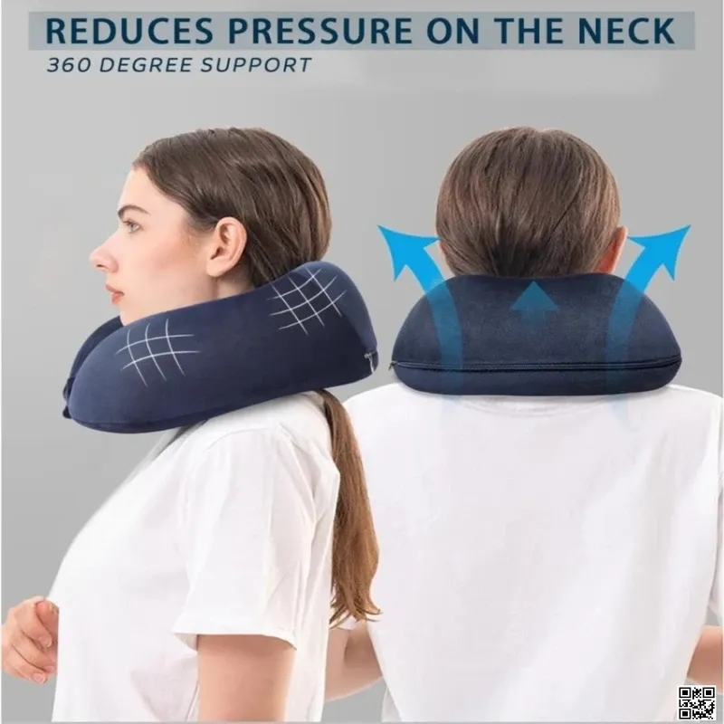 U Shape Neck Pillow, Memory Foam Travel Pillow Comfort Neck Pillow with Head & Neck Support 4