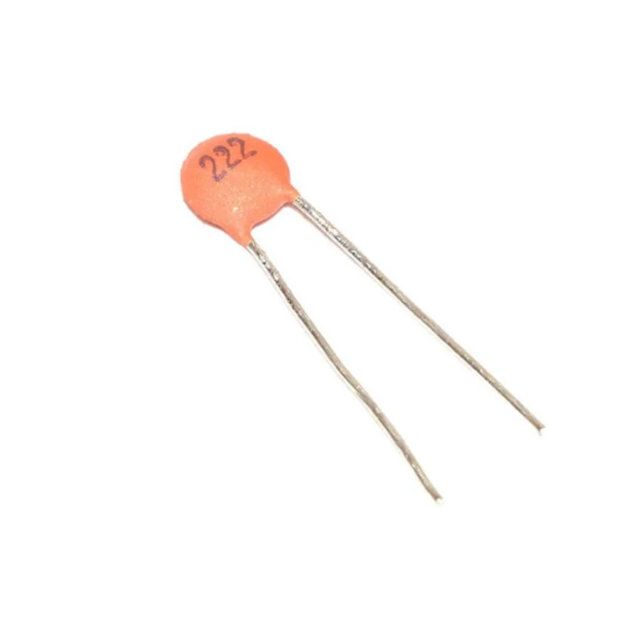 25Pcs- 222pF 50V CERAMIC Capacitor Mini Ceramic Capacitor 222pF 50V Ceramic Disc Capacitor Non-Polarized Through Hole 2 Pin Leads Connections Leg 3