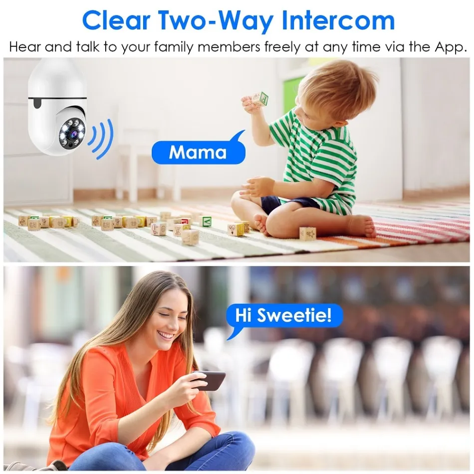 V380 Bulb System WiFi Security Camera, 1080P Wireless 360 Degree Camera 7