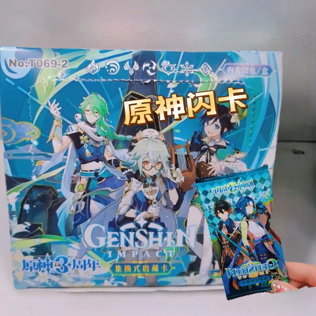 Genshin Impact TCG Trading Card Game English Version Rare Collectibles Kids Gift Toy Holo Lamination Anime Cards 6