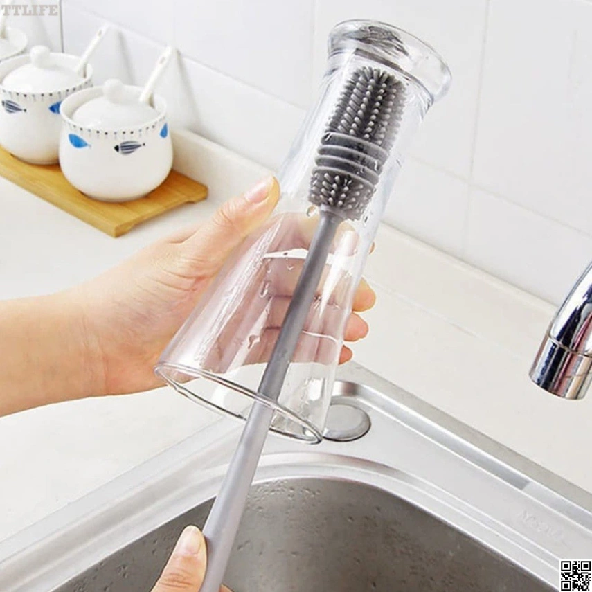 Silicone Bottle Cleaning Brush Bottle Cleaner for Washing Baby Bottles Handle Brush 5