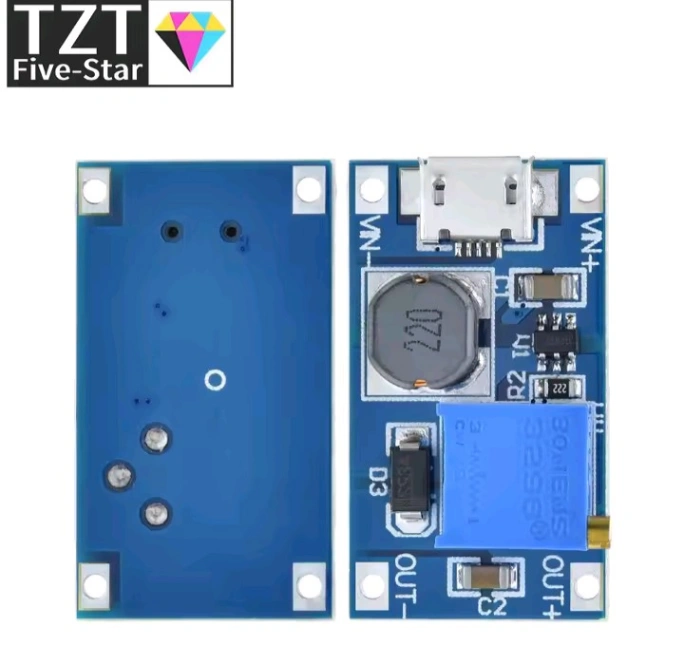 USB DC 2V-24V to 5V-28V 2A Adjustable Voltage Regulator Module Power Supply Electrical Circuitry &amp; Parts 1 pcs 3