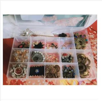 Jewelry Storage Box 15 Compartment Ornaments Plastic Storage Box Case for Bead Rings Jewelry Display Organizer Only Box 1