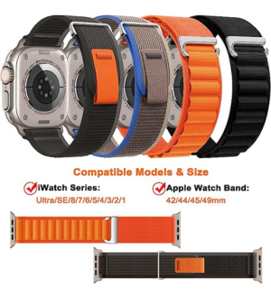 Metal Alpine Nylon Strap Band for KD99 ,HW8, DT8, S8 Max,T800, W68, TW8,HW8,Watch 8 Ultra, GS8 Ultra, N8, ZD8, Ultra Watch Series 8 Ultra Smart Watch Trail Metal Hook Loop Strap 42mm&#x2F;44mm&#x2F;45mm&#x2F;49mm 6