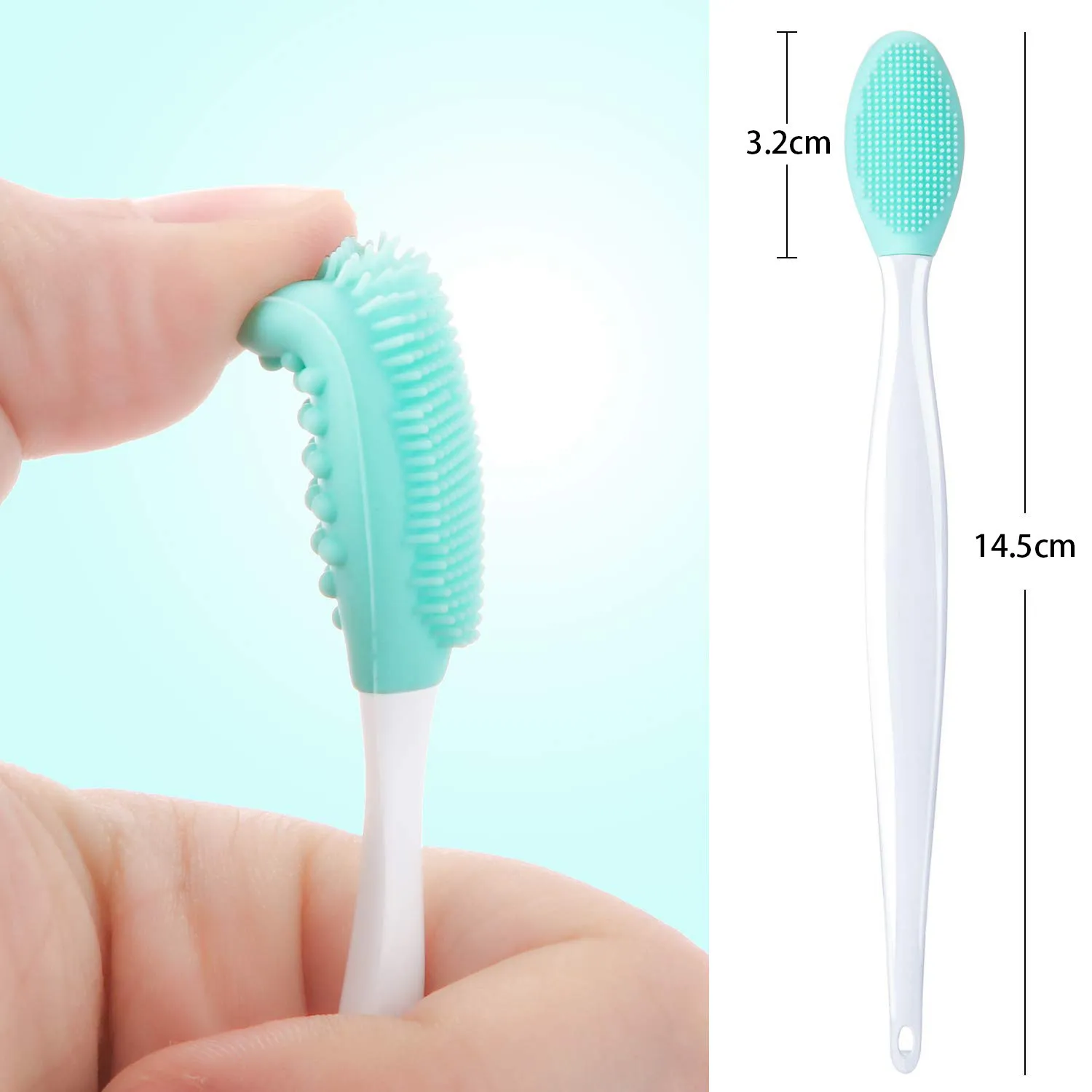1PCS Exfoliating Lip Brush Nose Cleaning Brush Double Side Soft Silicone Lip Scrub Tool & Nose Blackhead Remove Brush 6