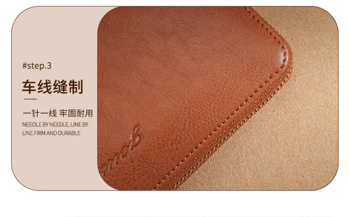 Real Soft Leather Women's Wallet Long Zipper Brand Counter genuine goods New Explosions Retro Casual Mobile Phone Bag 7