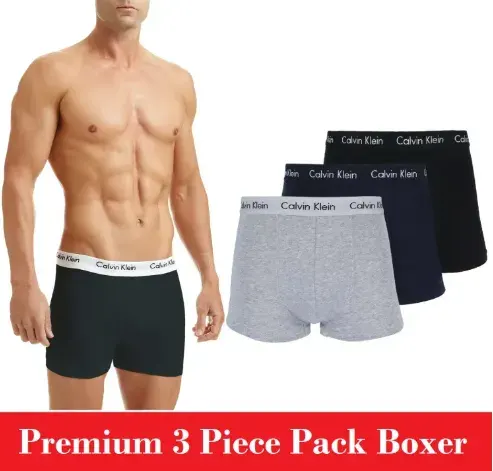3 Piece Cotton Boxer Underwear Set For Men - Enjoy Unparalleled Comfort Throughout The Day Three-Piece Boxer Set - The Ultimate Choice 3