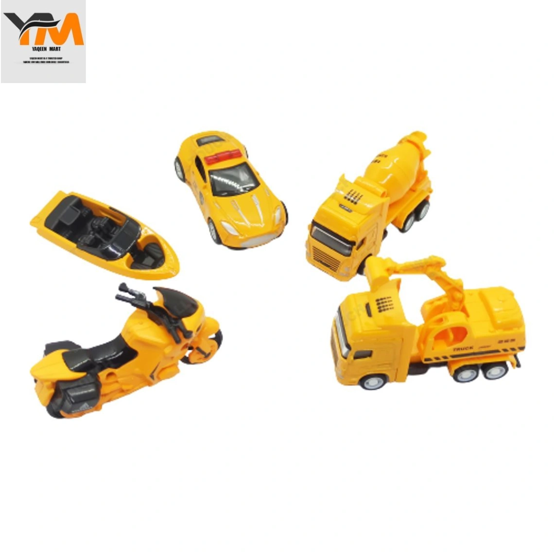 5pics Mini Construction Trucks Set for Kids, Diecast Alloy Model Cars , Pull-back Function 3