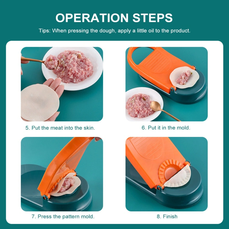 Dumpling and Pitha Maker Dough Pressing Mold - Orange and Blue 3