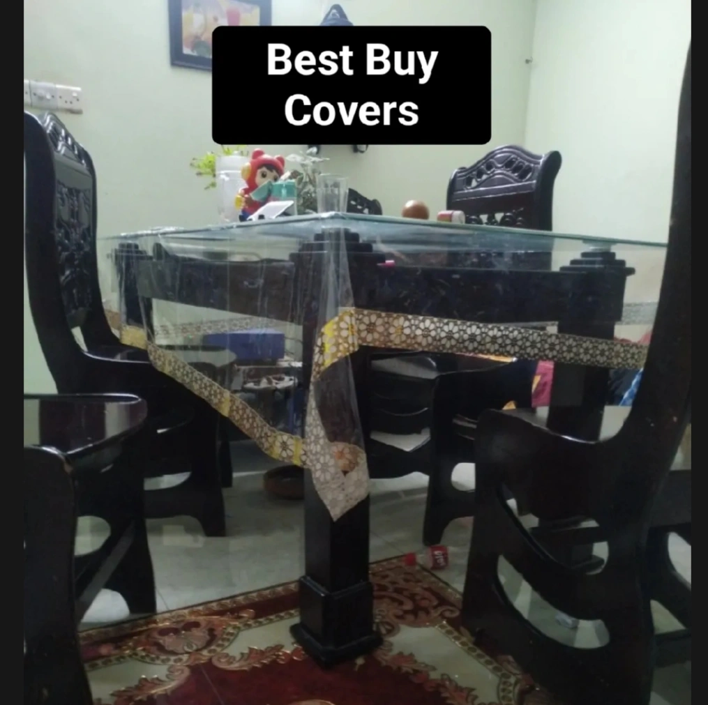 6 seater dining table cloth transparent table cloth 90&#x2F;54 inchy 3