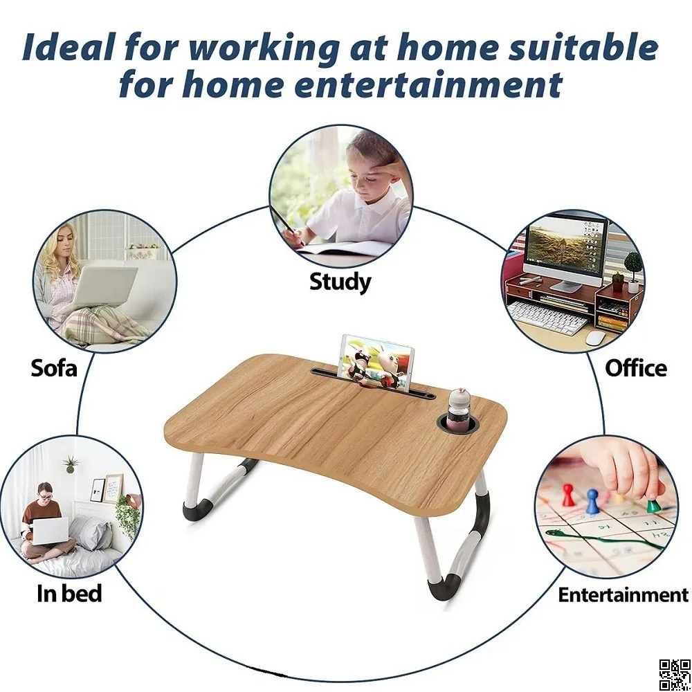 Foldable Laptop Table Wooden For Reading, Writing, Eating, On Bed 3