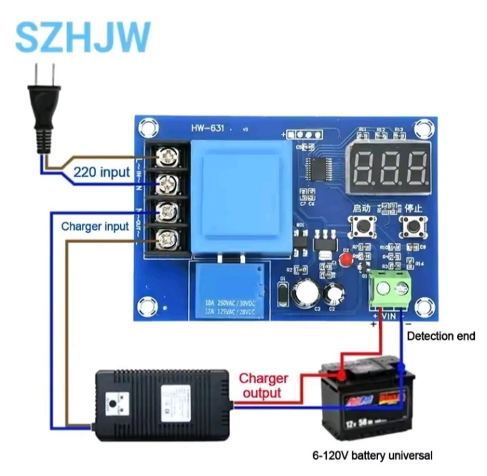 XH-M602 Digital LED Battery Charging Charge Control Power Supply Module Switch Protection Board 3.7-120V 3