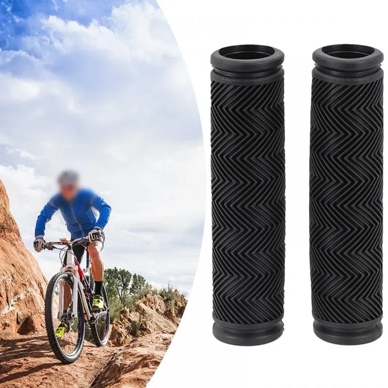 Bike Handlebar Grips Soft Rubber 120mm Bicycle Grip for Bicycle Black 2
