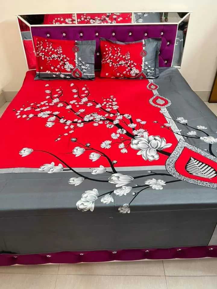 New digital home tax bed sheet with two pillow cover king bed sheet 2