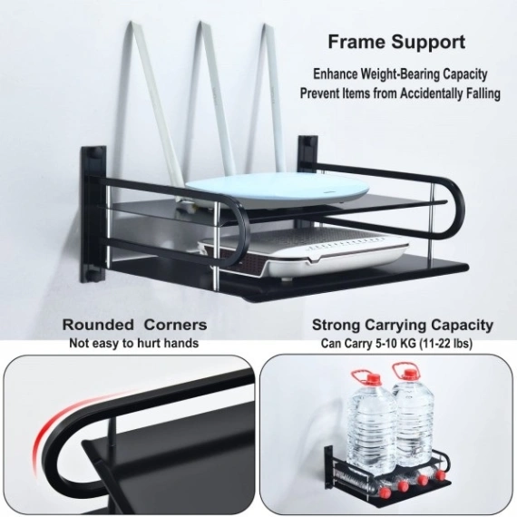 2 Layer Wall Mounted Router Stand Metal 2