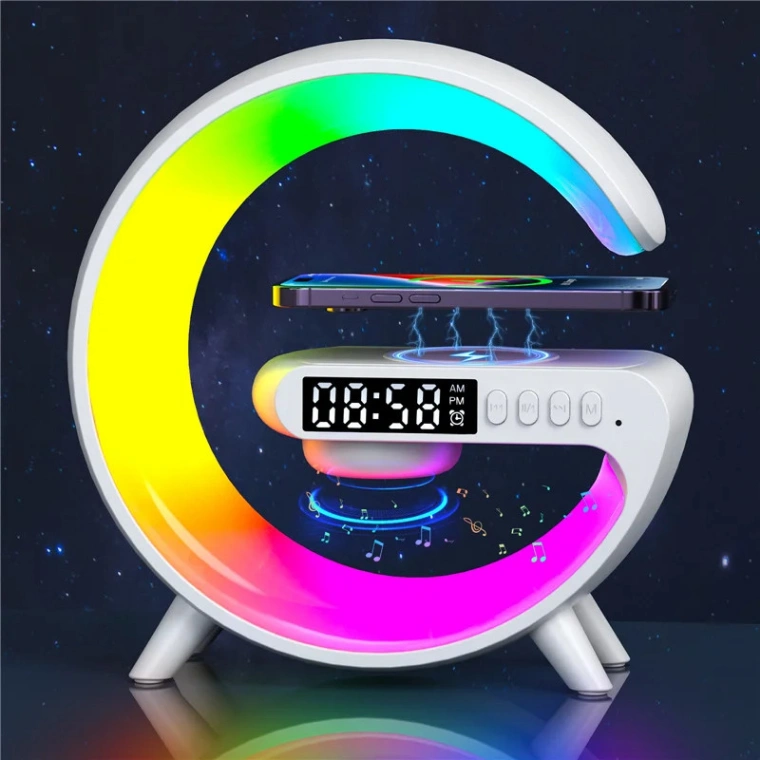 G63 Smart wireless Charger Table Lamp Bluetooth Speaker Alarm Clock RGB Colorful Atmosphere Lights 3