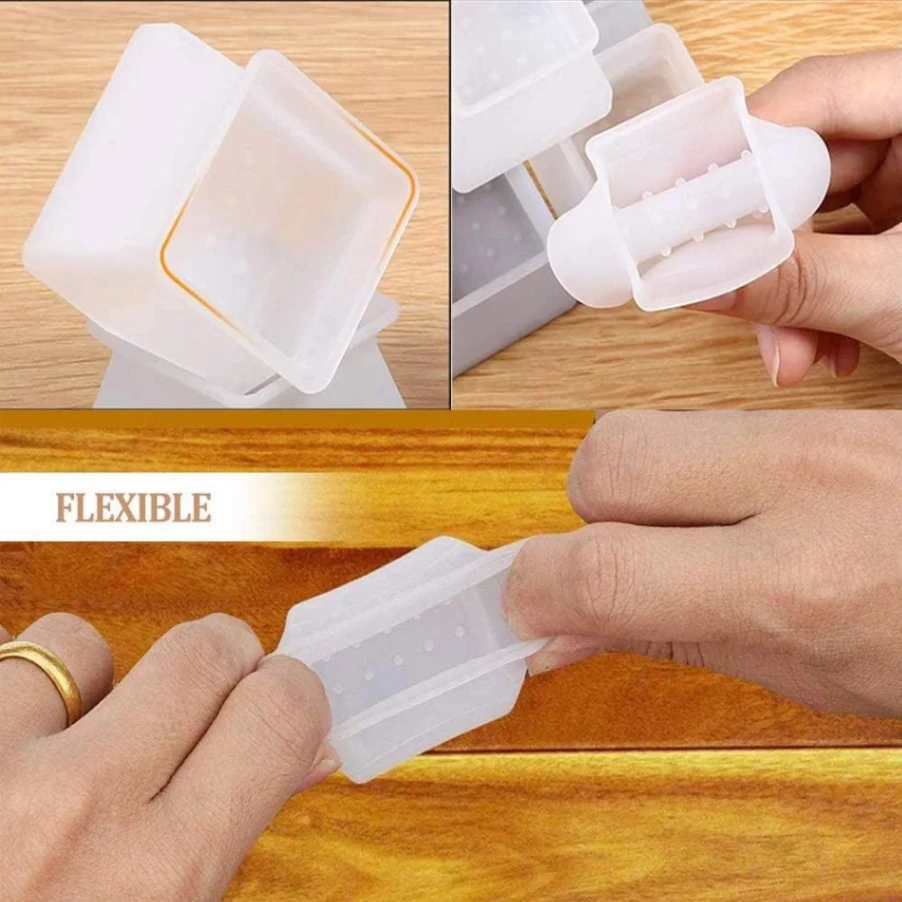 Silicone Chair Leg Square Caps 4Pcs/set 5