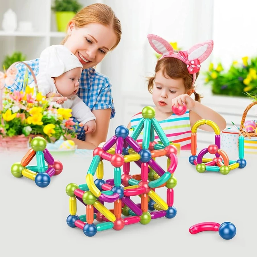 Magnetic Building Blocks – Educational Construction Toy Set for Kids 4