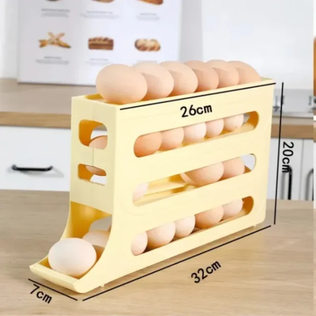 4-Tier Egg Holder for Fridge β Auto-Rolling, Space-Saving Egg Dispenser with Large Capacity (Holds 30 Eggs)ππ©πππ πππ―π’π§π  ππ π  ππ’π¬π©ππ§π¬ππ« 5