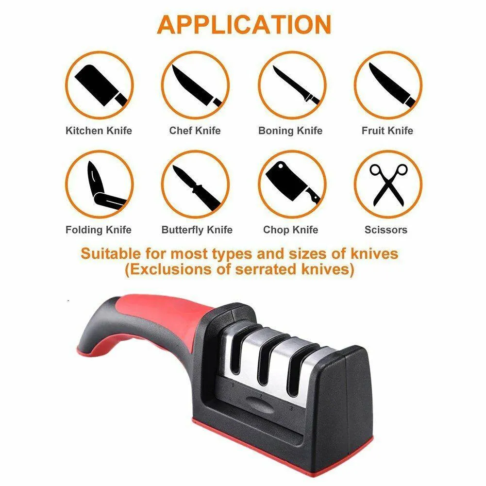 Knife Sharpener Stainless Steel Kitchen Tool Sharpening Stone Grinder Knives Sharpener Kitchen Tools 6
